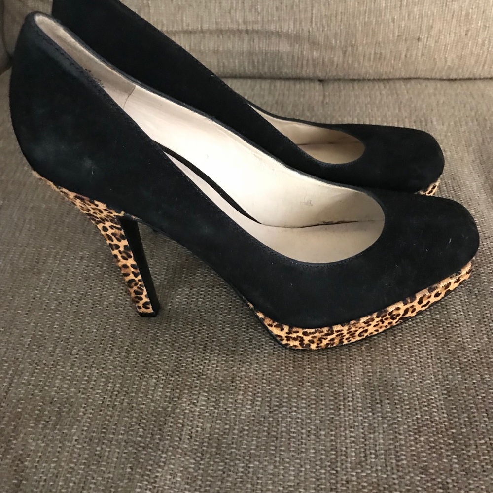 Black suede heels